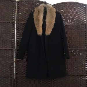 Theory Belize Coat with Coyote Fur Liner